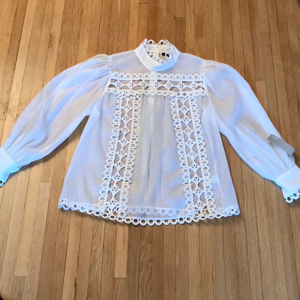 NWT Sheer White Blouse